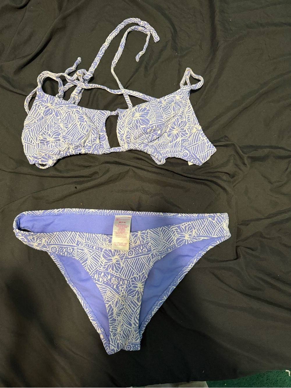 No Boundaries Lavender Blue Floral Two-Piece Girls' Swim Bikini
